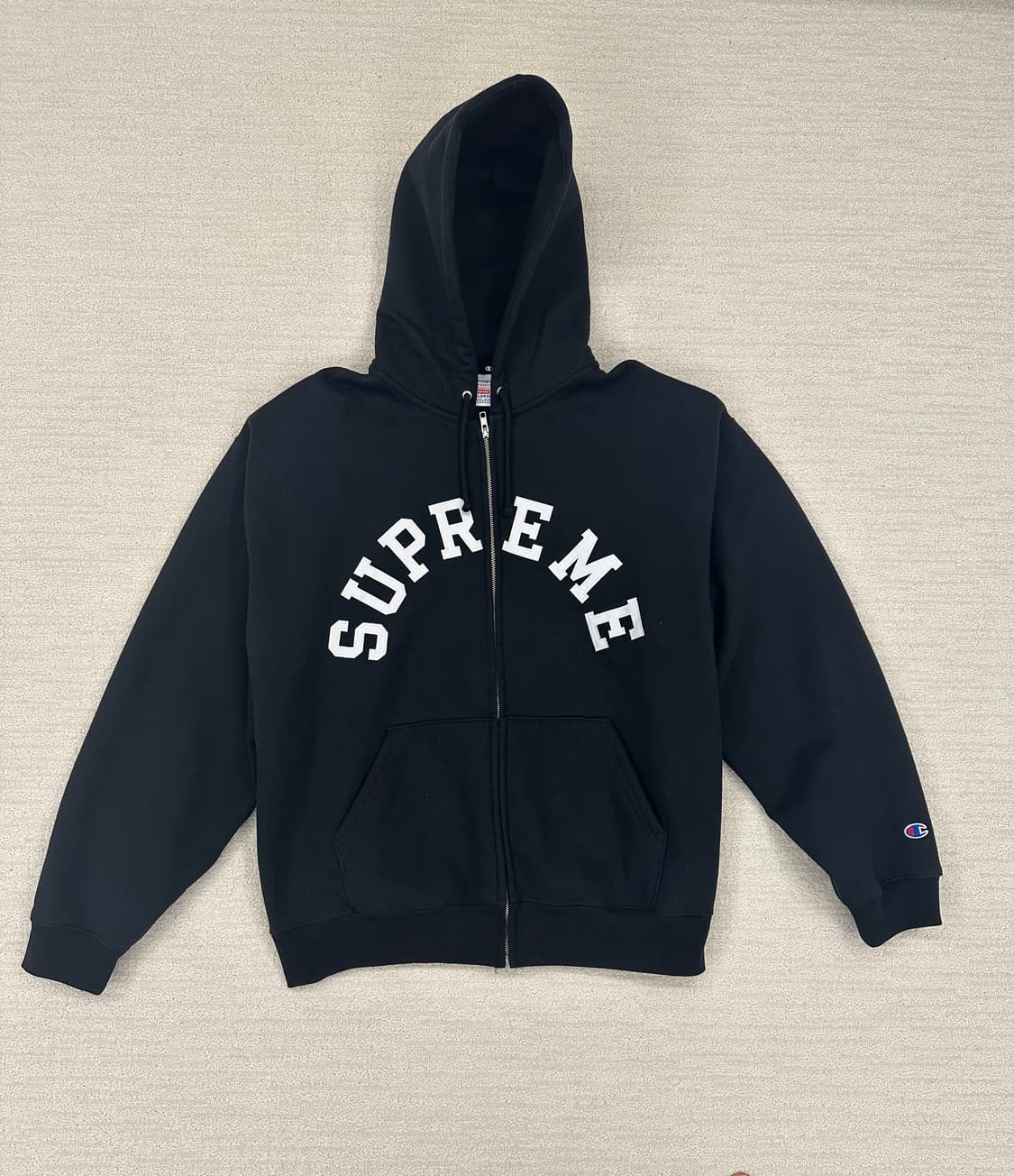 슈프림 x 챔피온 후드집업 블랙 -24ss 상품이미지1