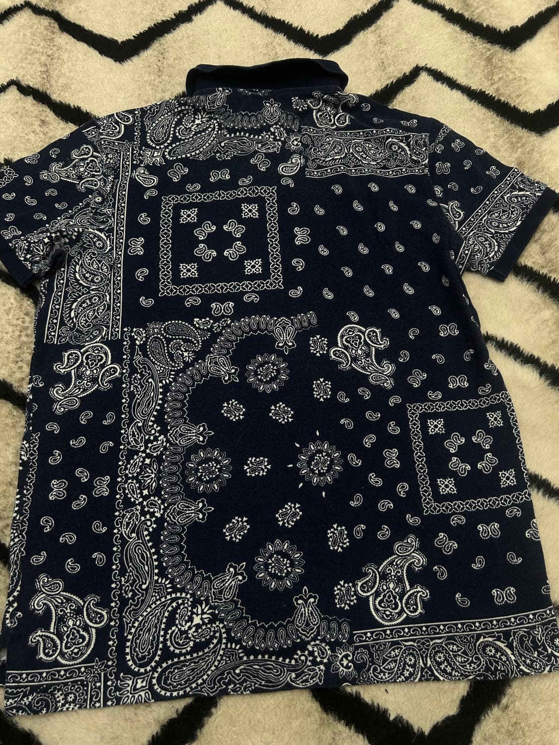 [M]폴로랄프로렌 페이즐리 PK코튼 반팔/네이비/커스텀슬림핏 상품이미지4