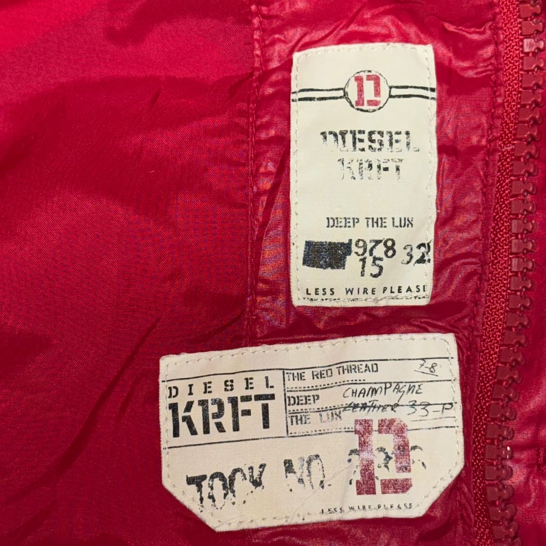 디젤 DIESEL 패딩 레드 상품이미지6