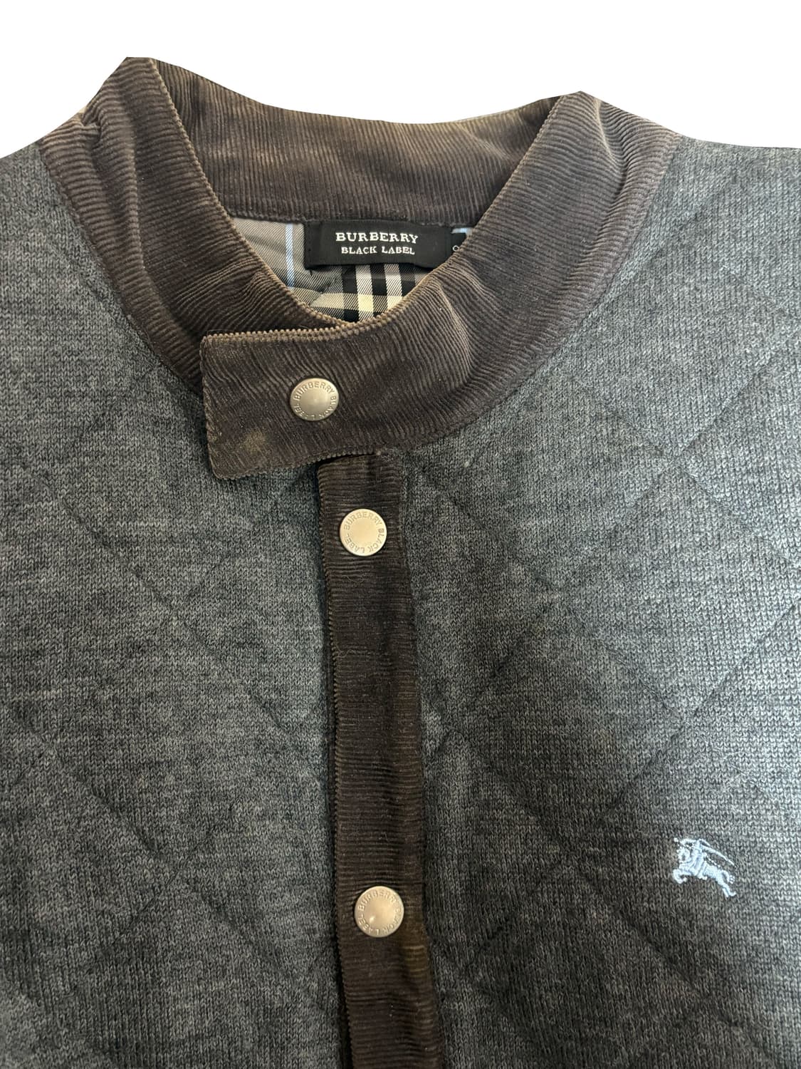 Y2k 버버리 차콜그레이 퀄팅 누빔 자켓 상품이미지8