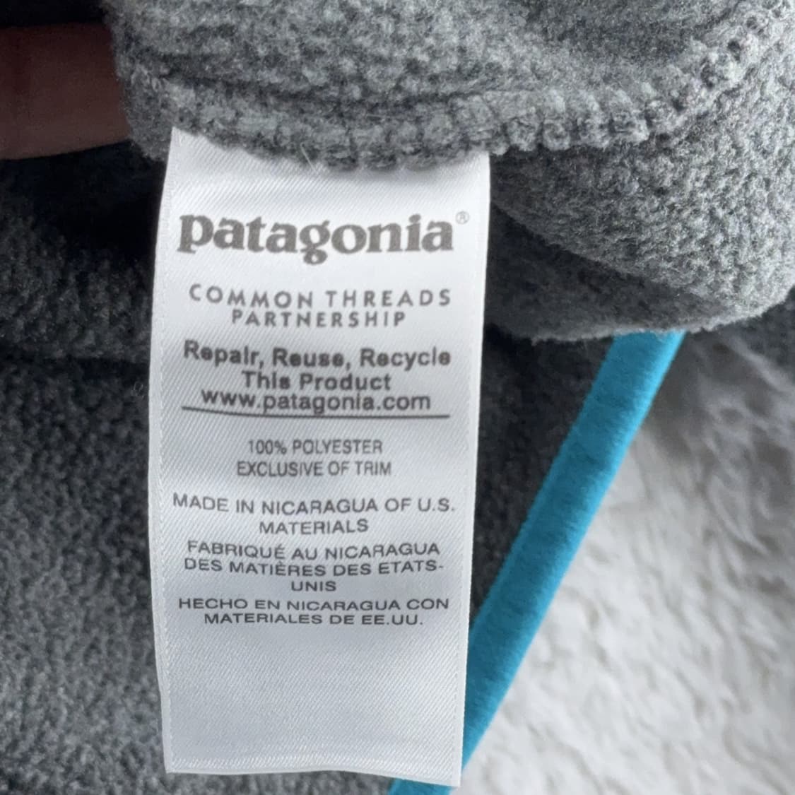 15FW 파타고니아 신칠라 스냅-T 그레이/블루 상품이미지5