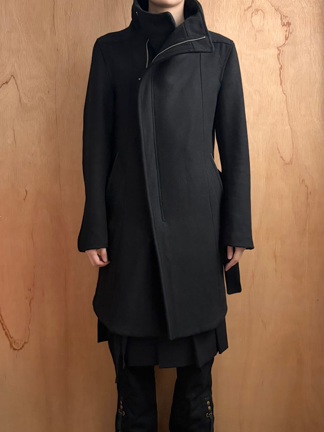 Schlüssel 사선 집업 하이넥 코트 상품이미지4