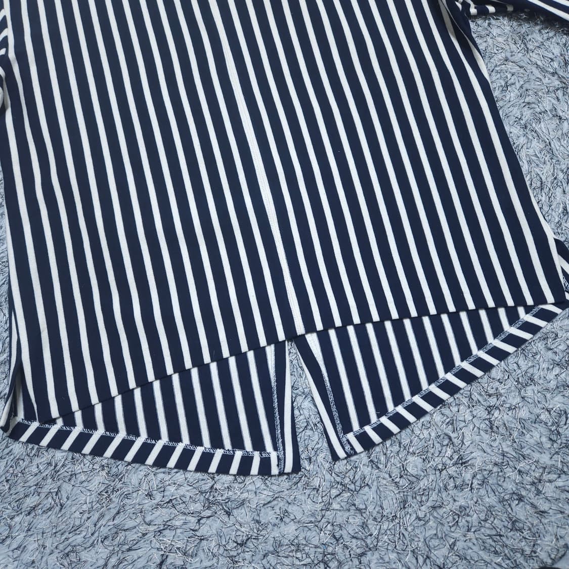 시스템) Free 여자 스트라이프 브이넥티셔츠 / 왕눈이샵 상품이미지5