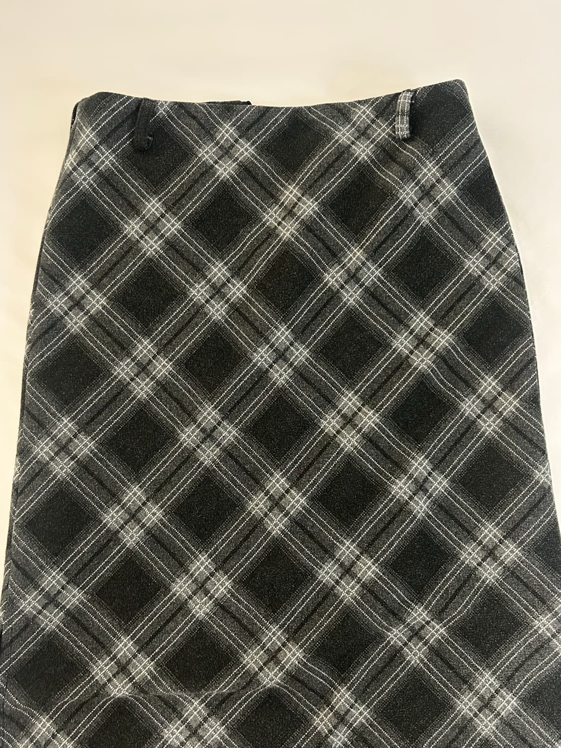 디망쉬 클래식 체크 롱스커트 그레이 상품이미지2