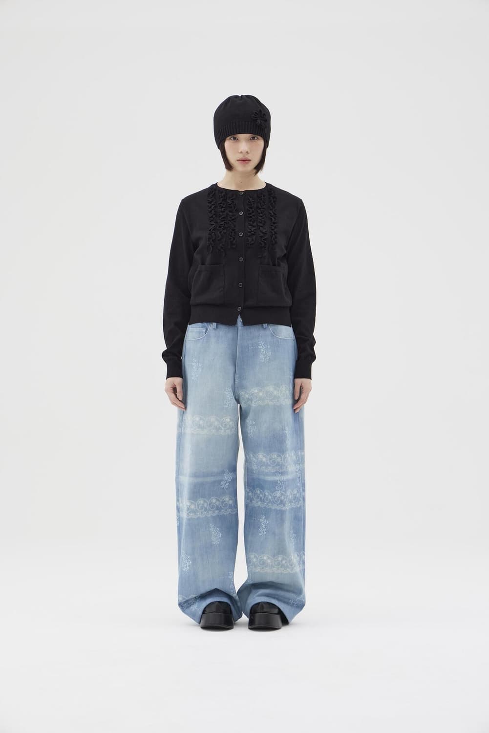 복복 코사지 비니 블랙 상품이미지2