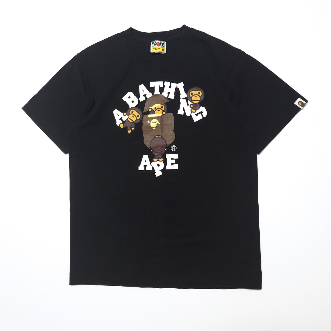 베이프 BAPE 컬리지 마일로 반팔 티셔츠 블랙 상품이미지1
