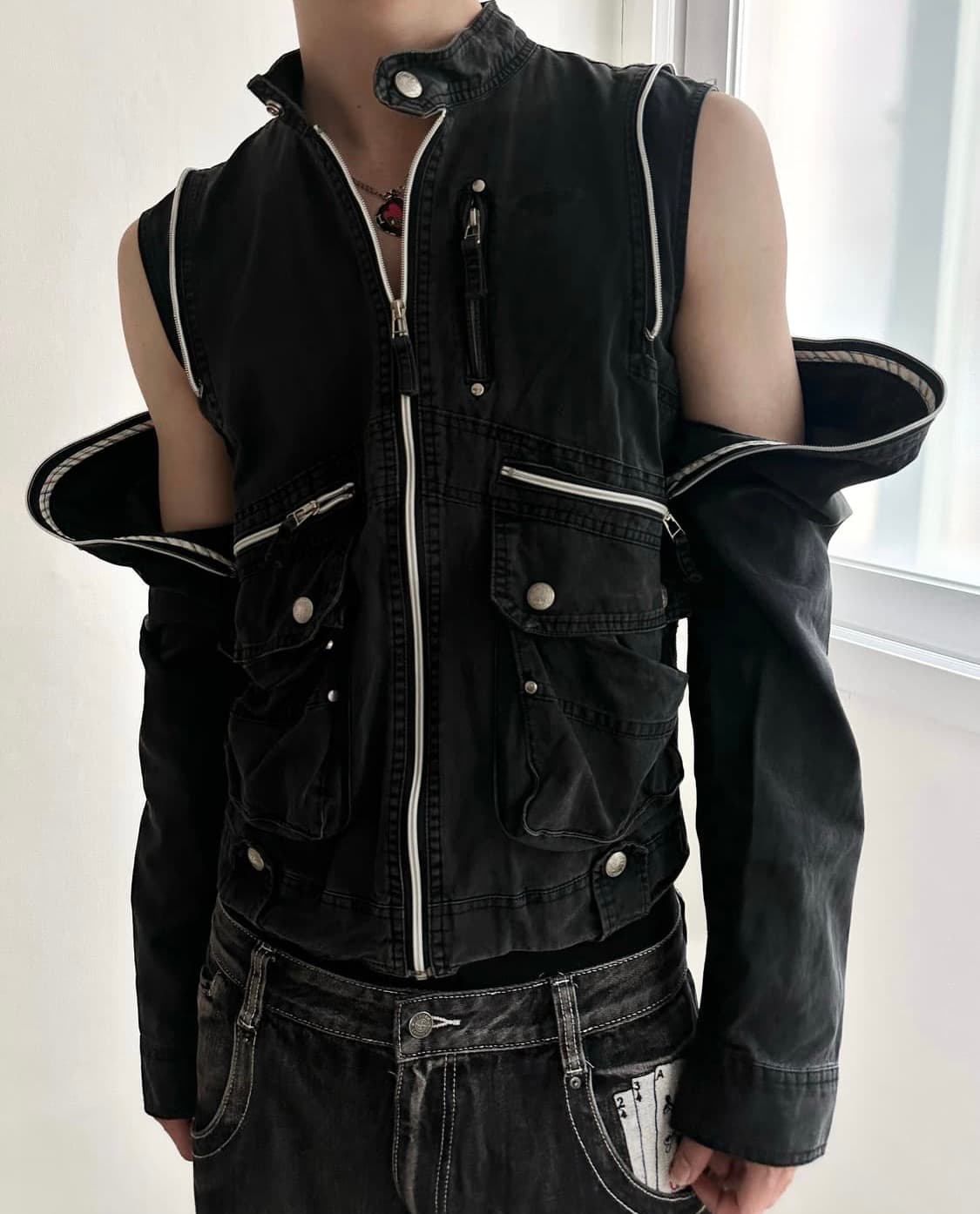 빈키지 펑크 컷아웃 디테일 자켓 상품이미지1