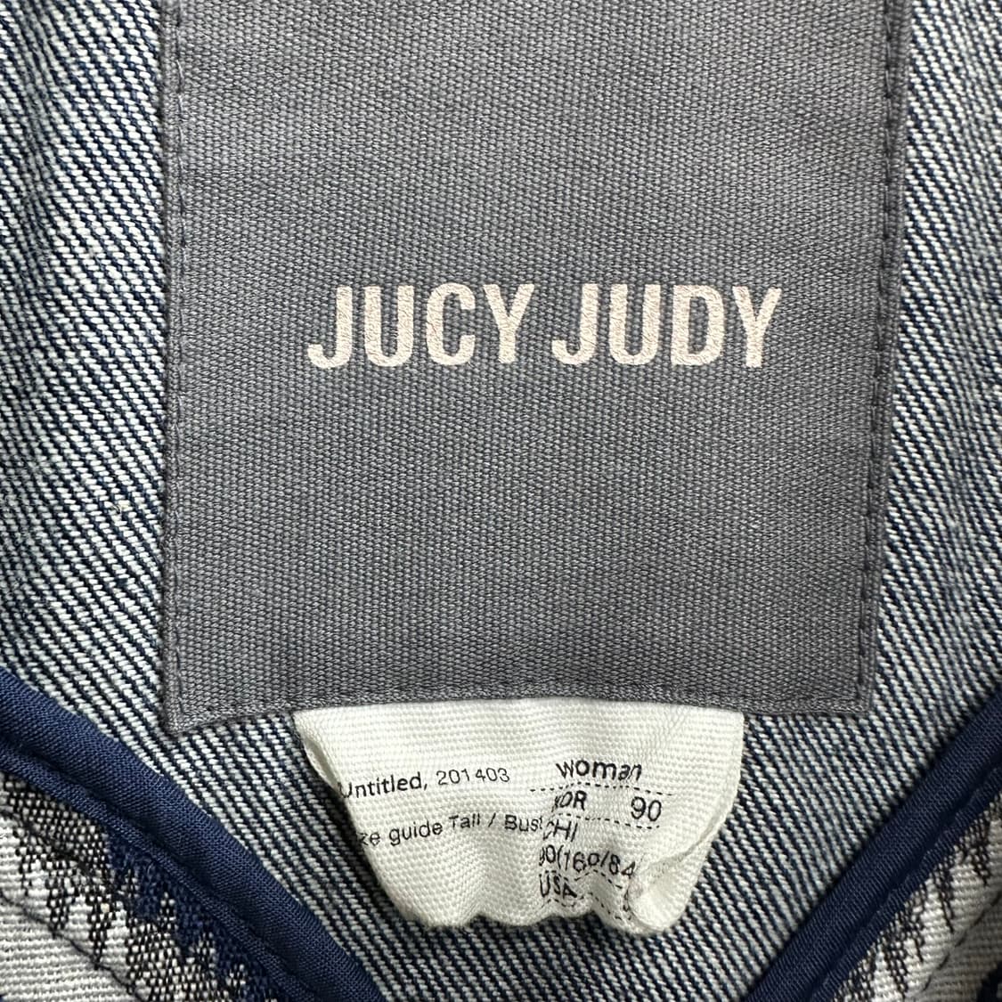 90 쥬시쥬디 여자 루즈핏 패턴 데님 집업 상품이미지3