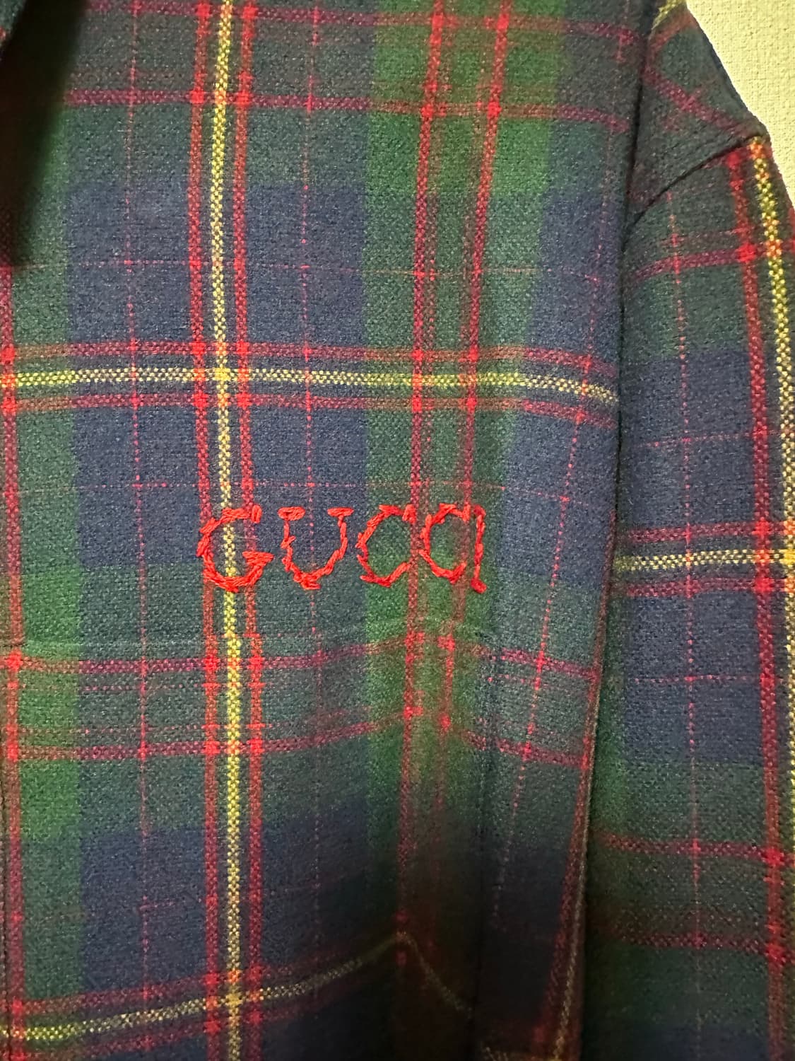 구찌 남성 플란넬 타탄 체크 셔츠 50 (새상품) 상품이미지4