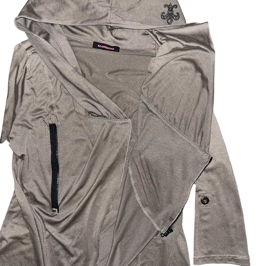 ALGONQUINS 알곤퀸즈 글리터해골 후드 사선집업 가디건 펑크y2k 상품이미지5