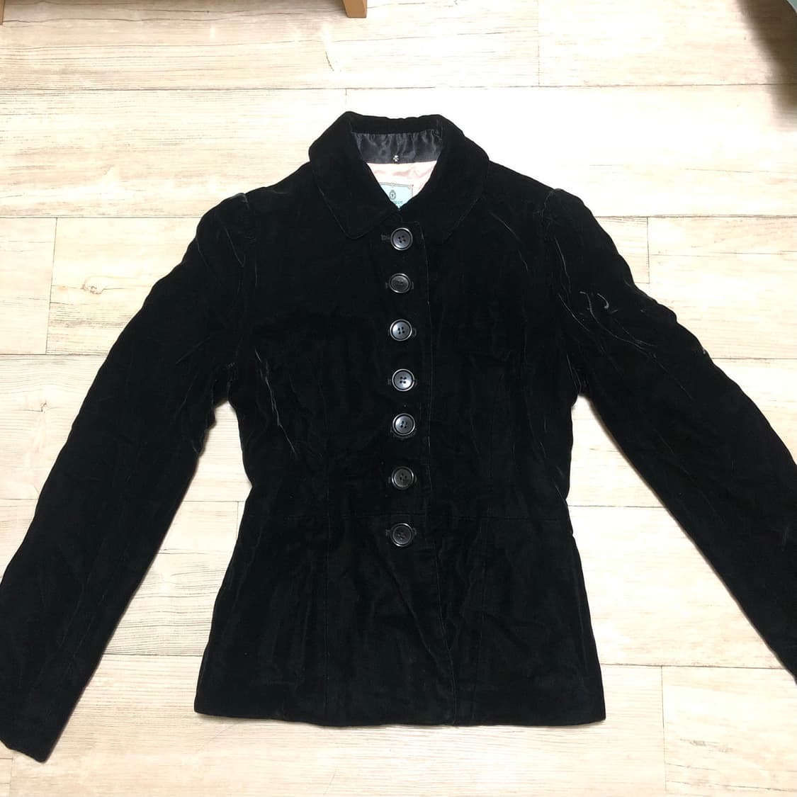 레니본 빈티지 블랙 벨벳 셋업 고스펑크 오네갸루 상품이미지1