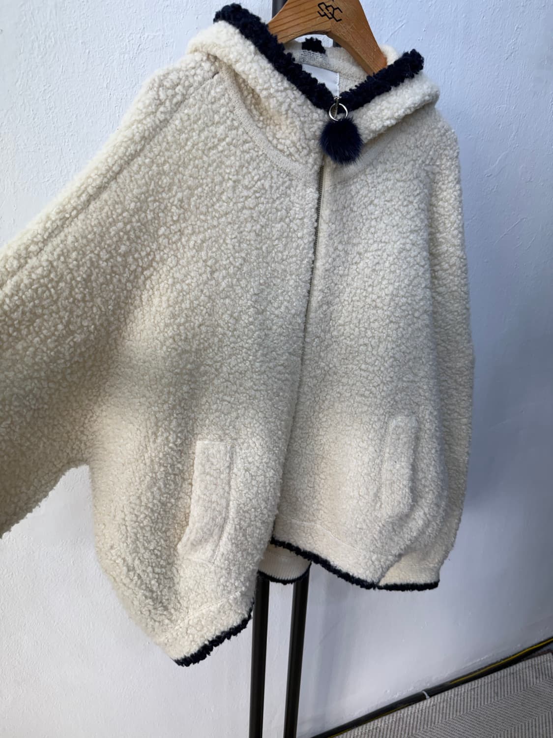 정품) O2ND 오즈세컨 한섬 오버핏 뽀글이 자켓 85 상품이미지2