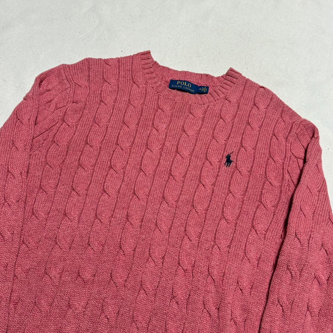 M 폴로랄프로렌 핑크 케이블 니트 상품이미지1