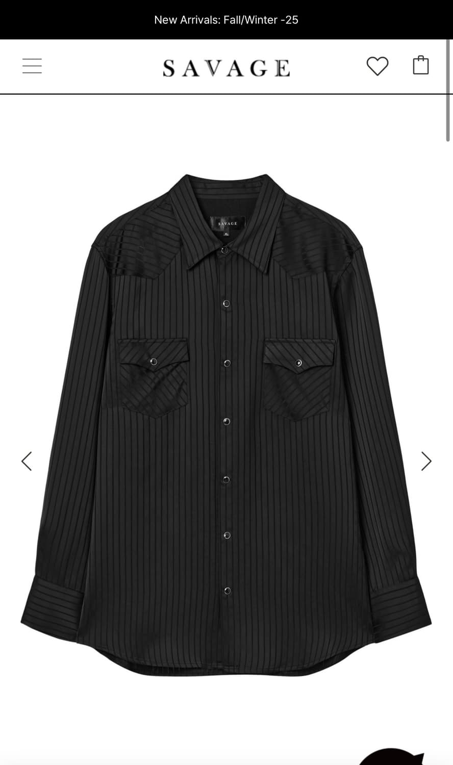 세비지 웨스턴 스트라이프 셔츠 L 상품이미지2