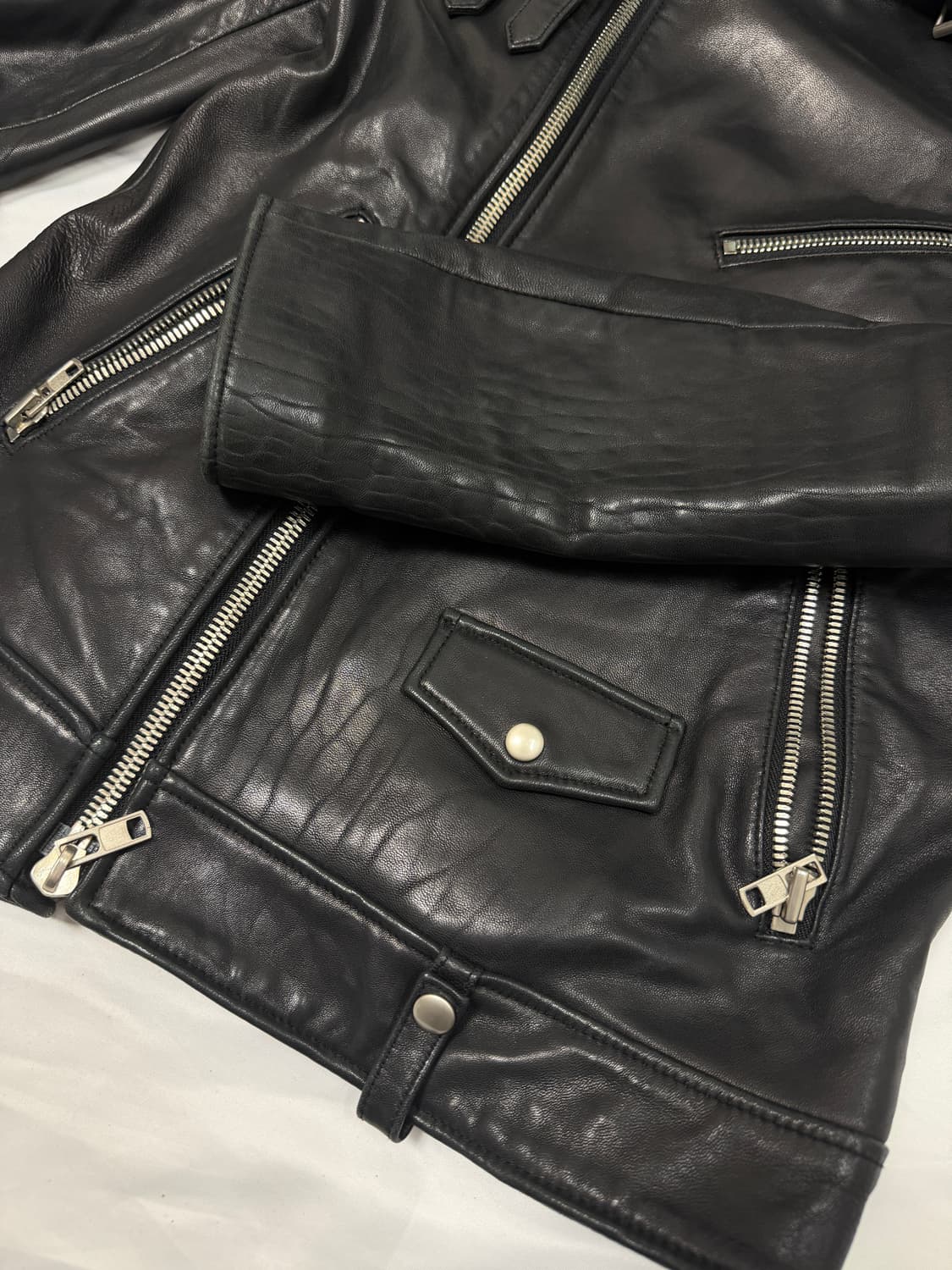 빈티지 이태리 레더 자켓 상품이미지5