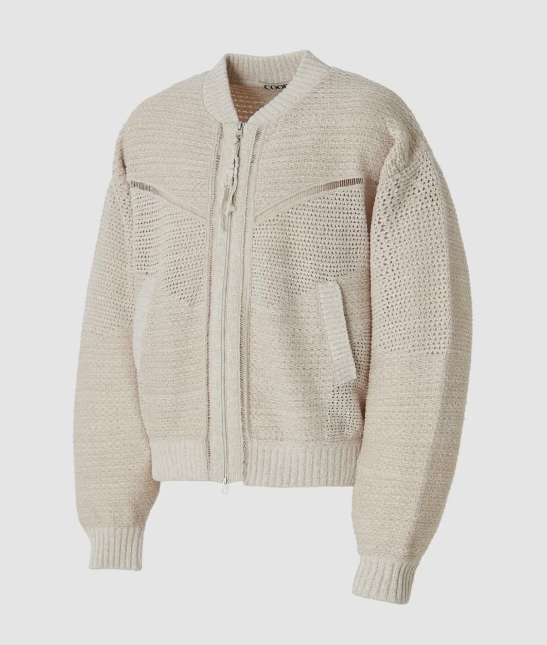 coor 쿠어 스카시 패치 워크 집업 블루종 (에크루) 상품이미지1