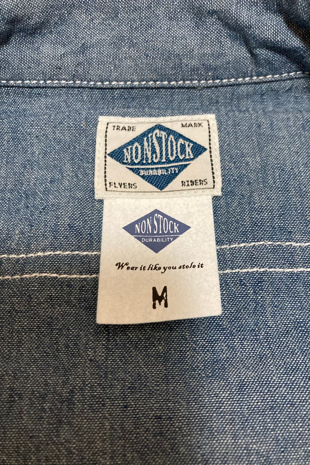 브론슨 논스탁 샴브레이 반팔 셔츠 M 상품이미지3