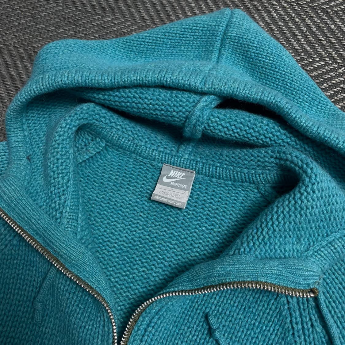 00s 나이키 올드스쿨 배색 니트 후드집업o 5336 상품이미지5