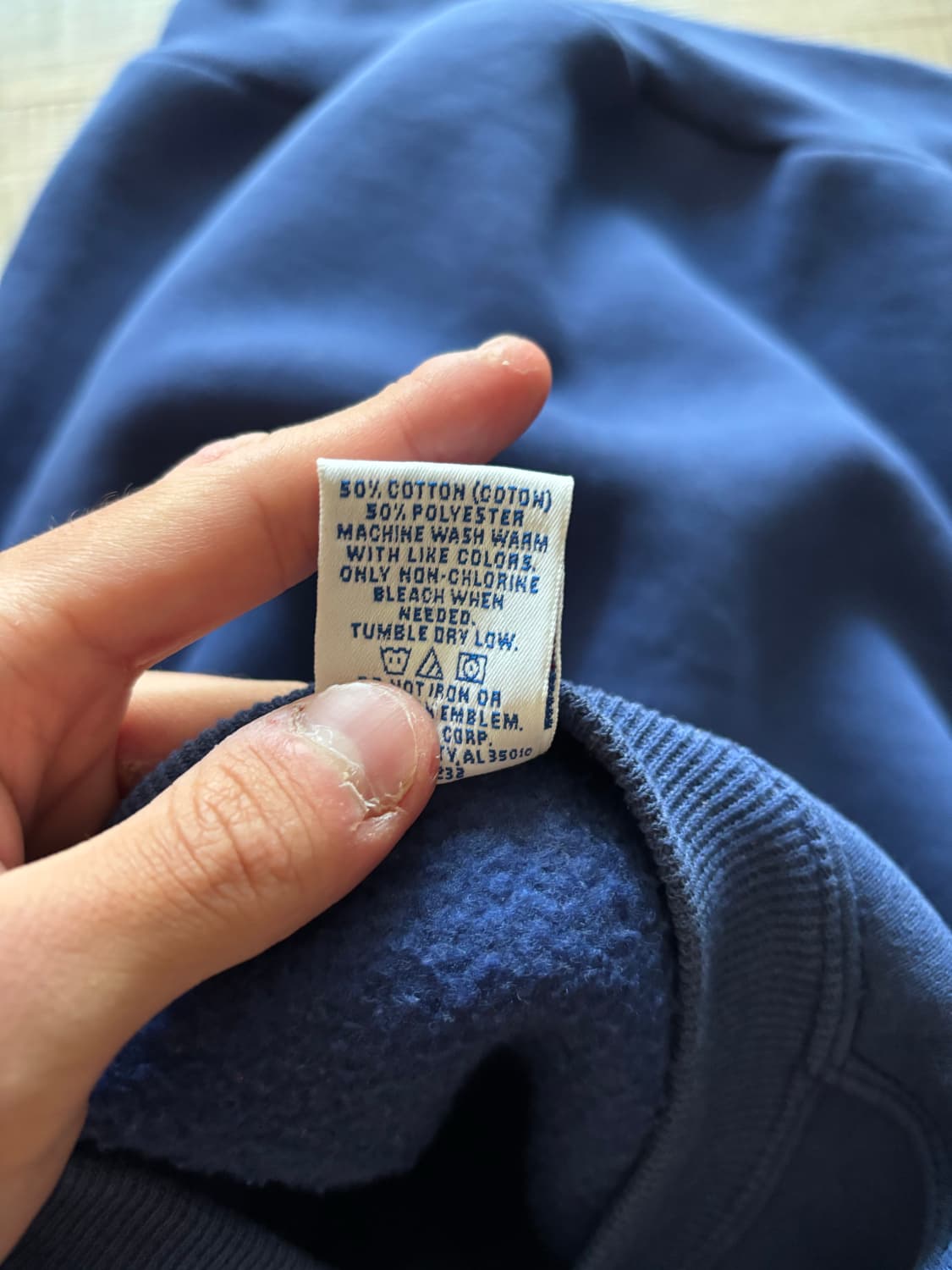 [M] 90s 러셀 맨투맨 스웻셔츠 블랭크 블루 빈티지 상품이미지4