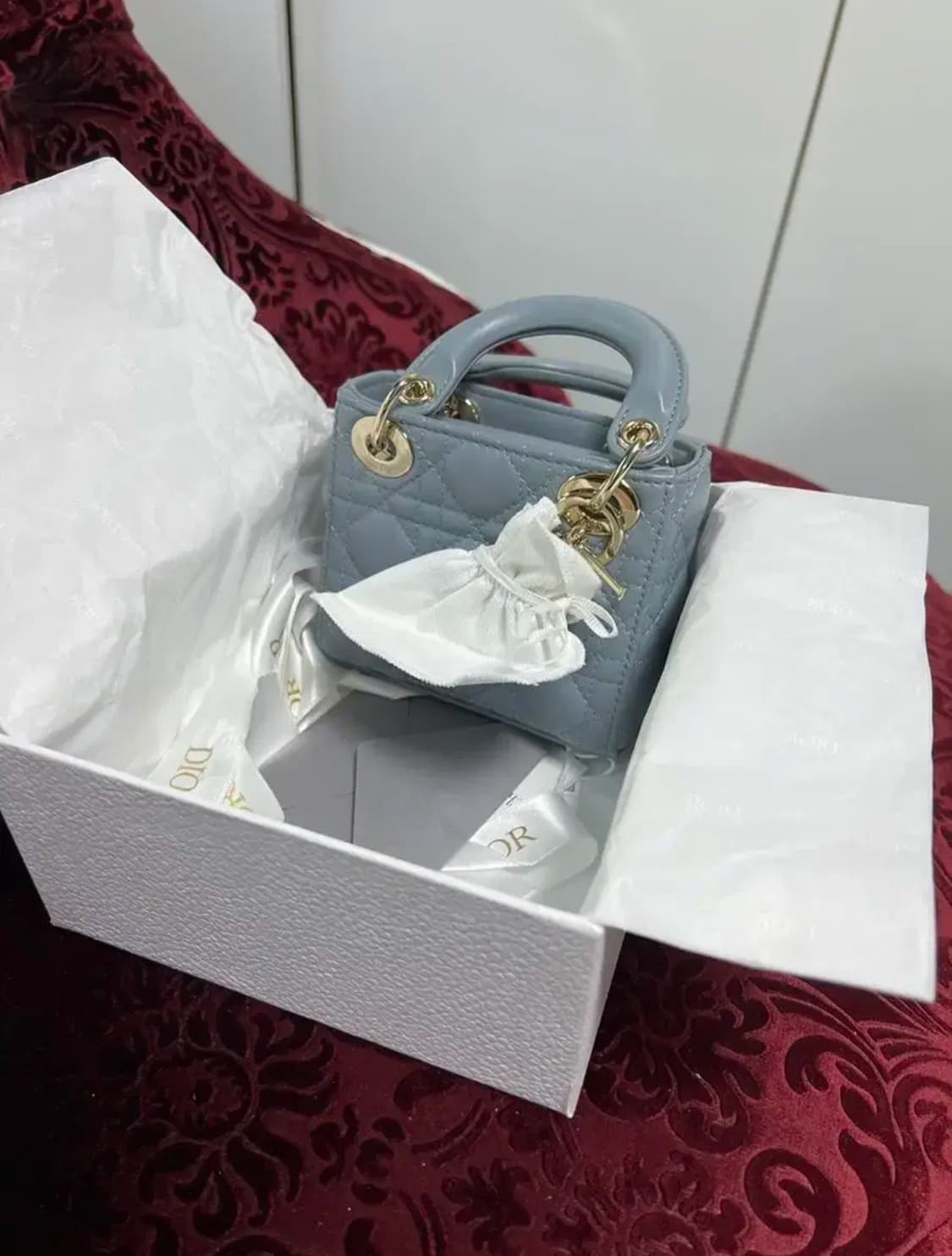 디올 레이디백 마이크로 (클라우드블루 새상품) 상품이미지5