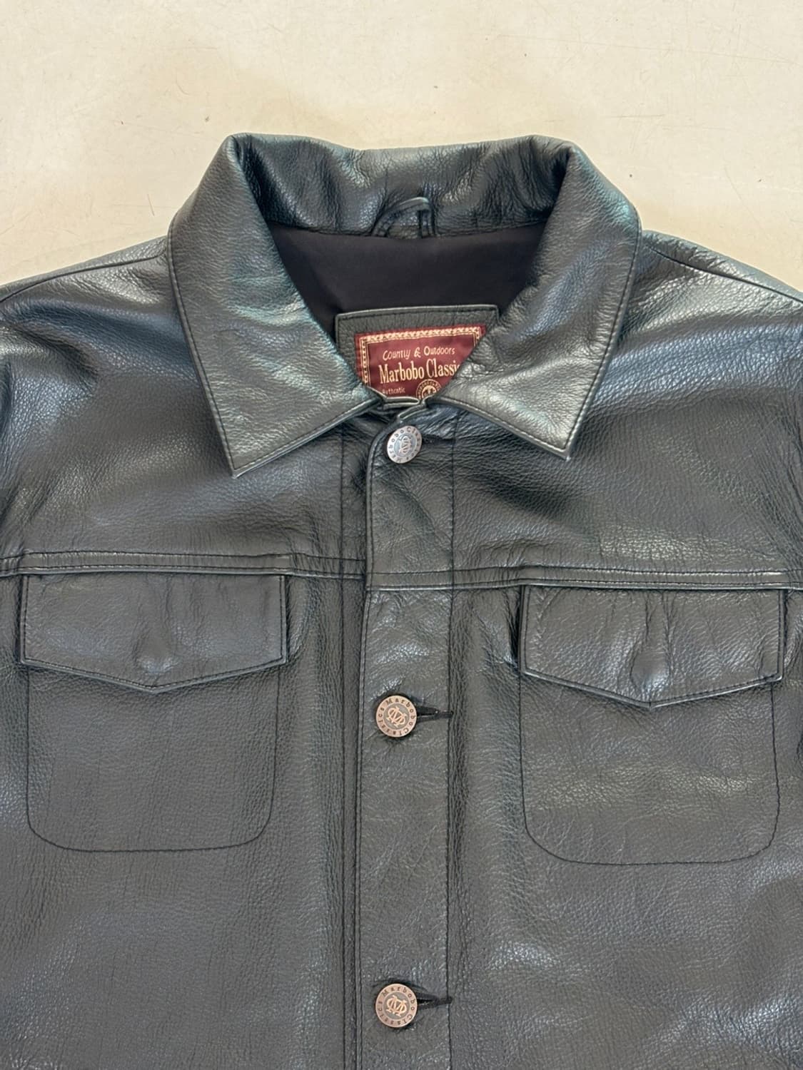 Vintage Malboro Leather Jacket 상품이미지4