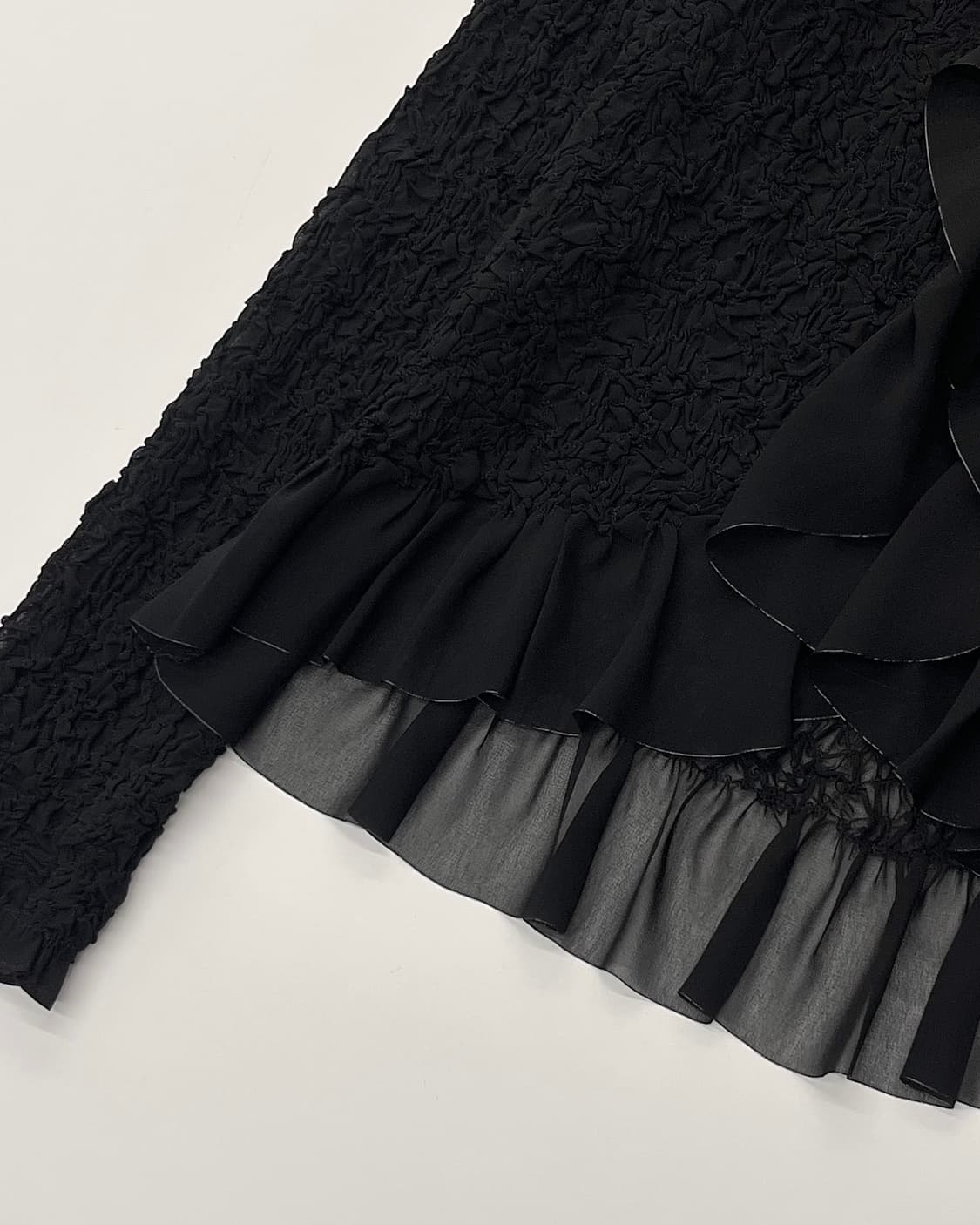 IsseyMiyake 이세이미야케 블랙 러플 가디건 상품이미지8