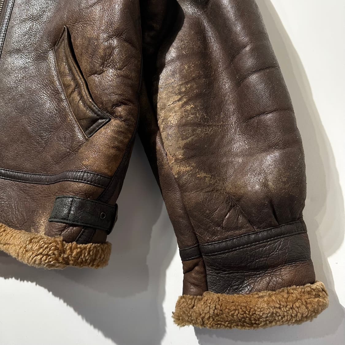 스투시 B-3 램스킨 시어링 무스탕 봄버 자켓 상품이미지6