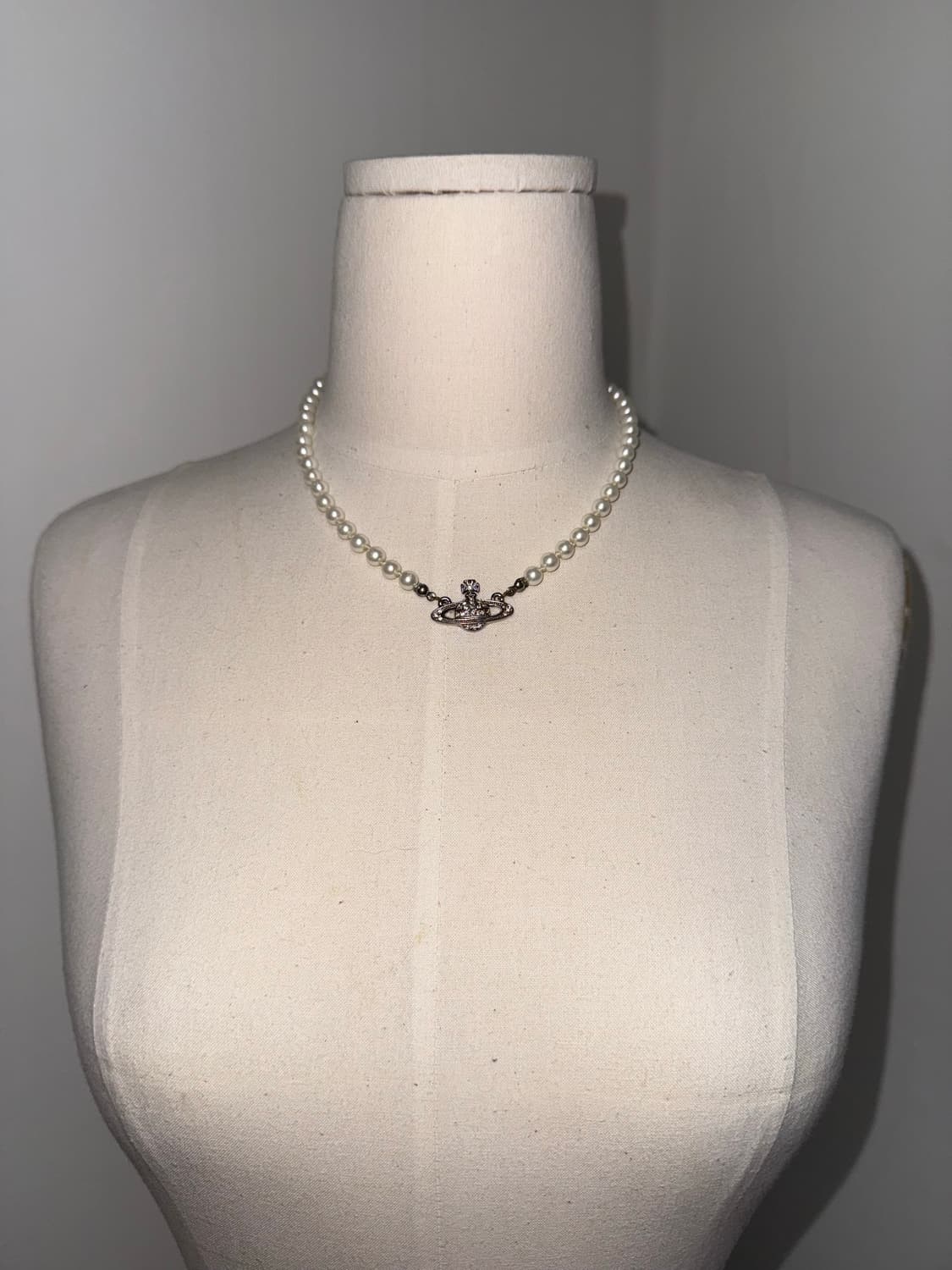 비비안웨스트우드 진주 실버 초커목걸이 상품이미지1