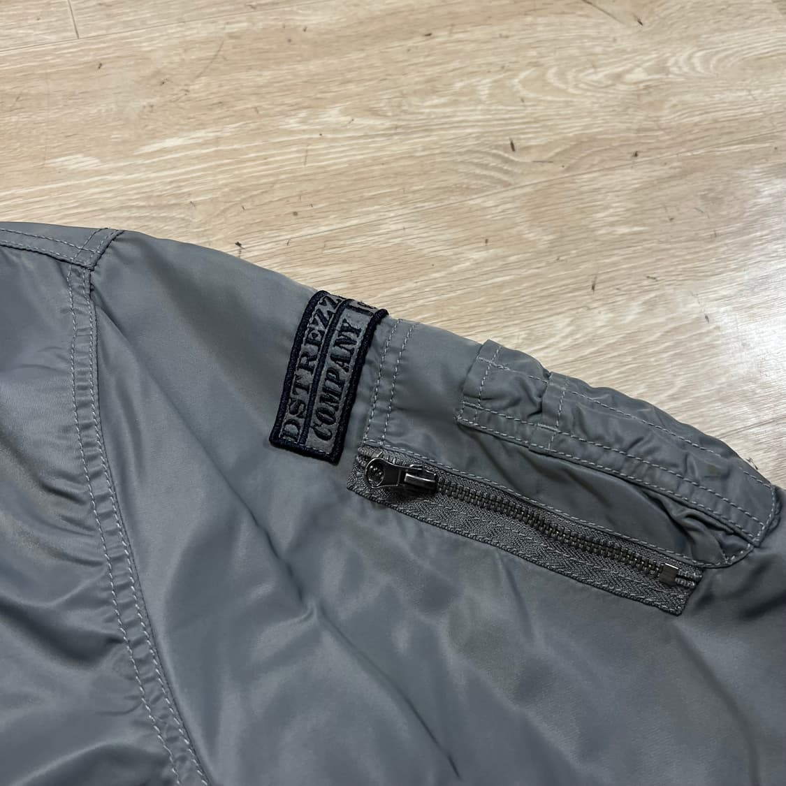 디스트레즈드 와펜 MA-1 항공점퍼 봄버자켓 [그레이] M/95 상품이미지5