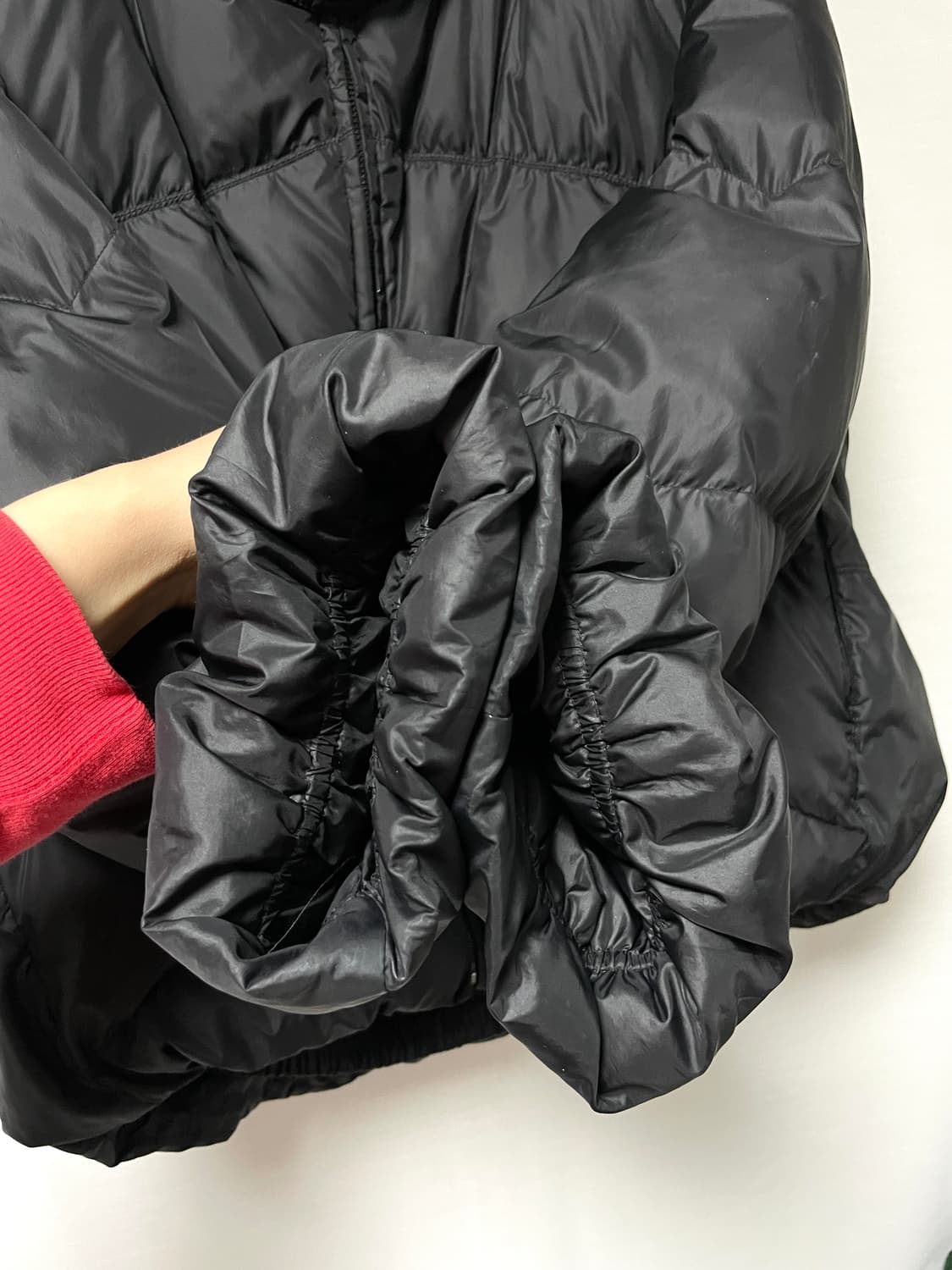 SYSTEM 시스템 여성 오버핏 하이넥 셔링 구스다운 숏패딩 _ 블랙 상품이미지6