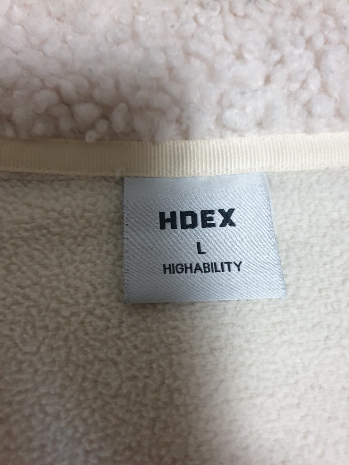 HDEX 어깨와펜 쉐르파 덤블 플리스 집업자켓 아이보리 (L) 상품이미지5