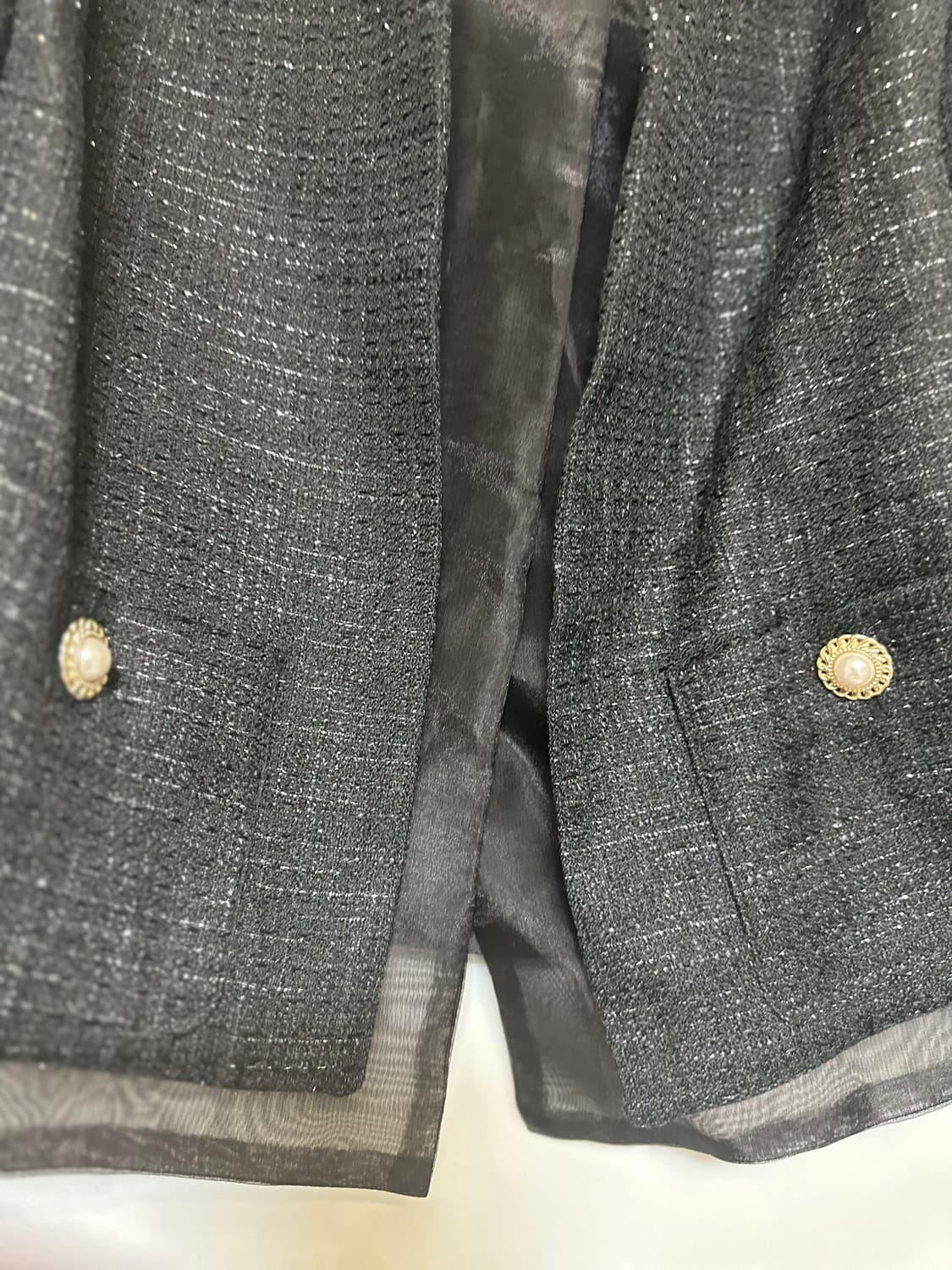 블랙 트위드 오간자노카라 자켓 상품이미지6