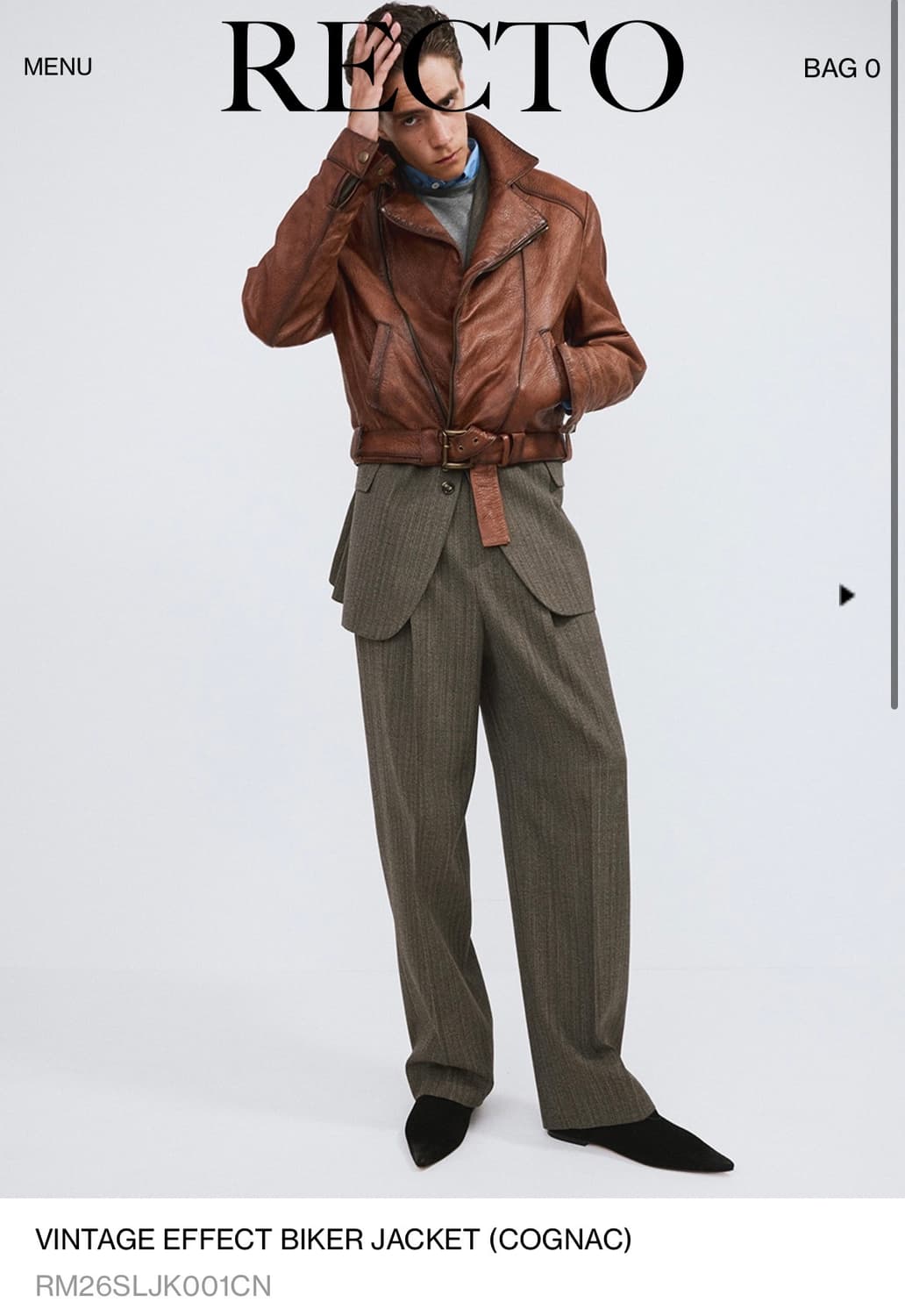 렉토 빈티지 이펙트 바이커 자켓 L 새상품 상품이미지1