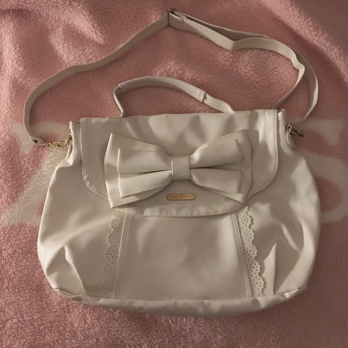 리즈리사 리본 레이스 화이트 숄더백 히메갸루 라떼갸루 히메카지 상품이미지1