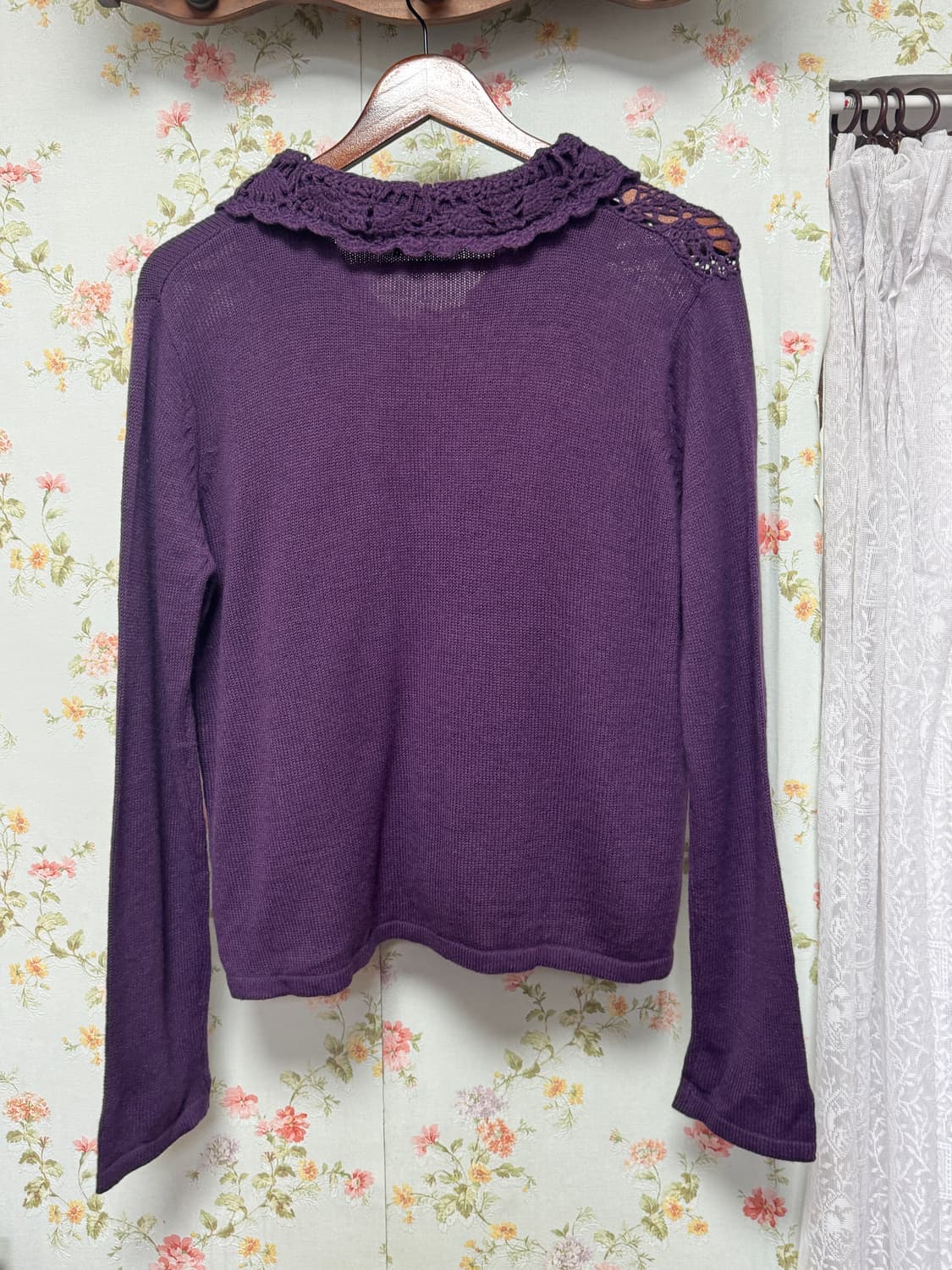 퍼플 니트 짜임 가디건 상품이미지2