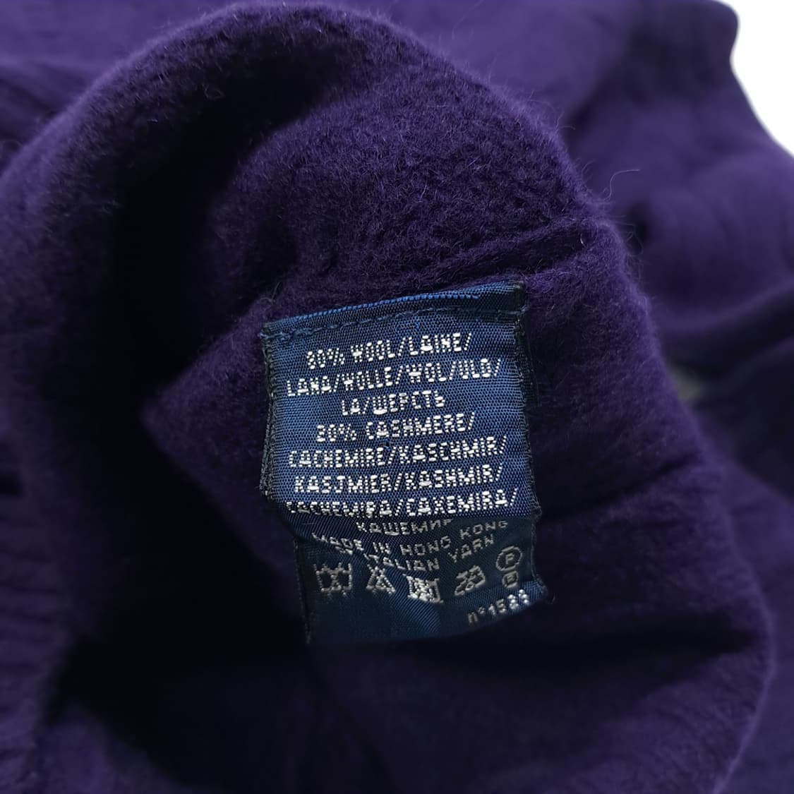 CL362 XL 폴로 90s 홍콩판 울캐시미어 케이블  퍼플 니트 스웨 상품이미지5