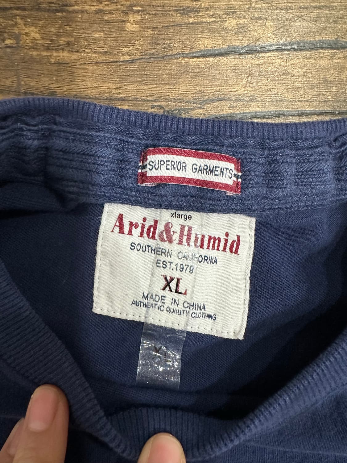 Arid&Humid 남색 긴팔 티셔츠 XL 상품이미지6