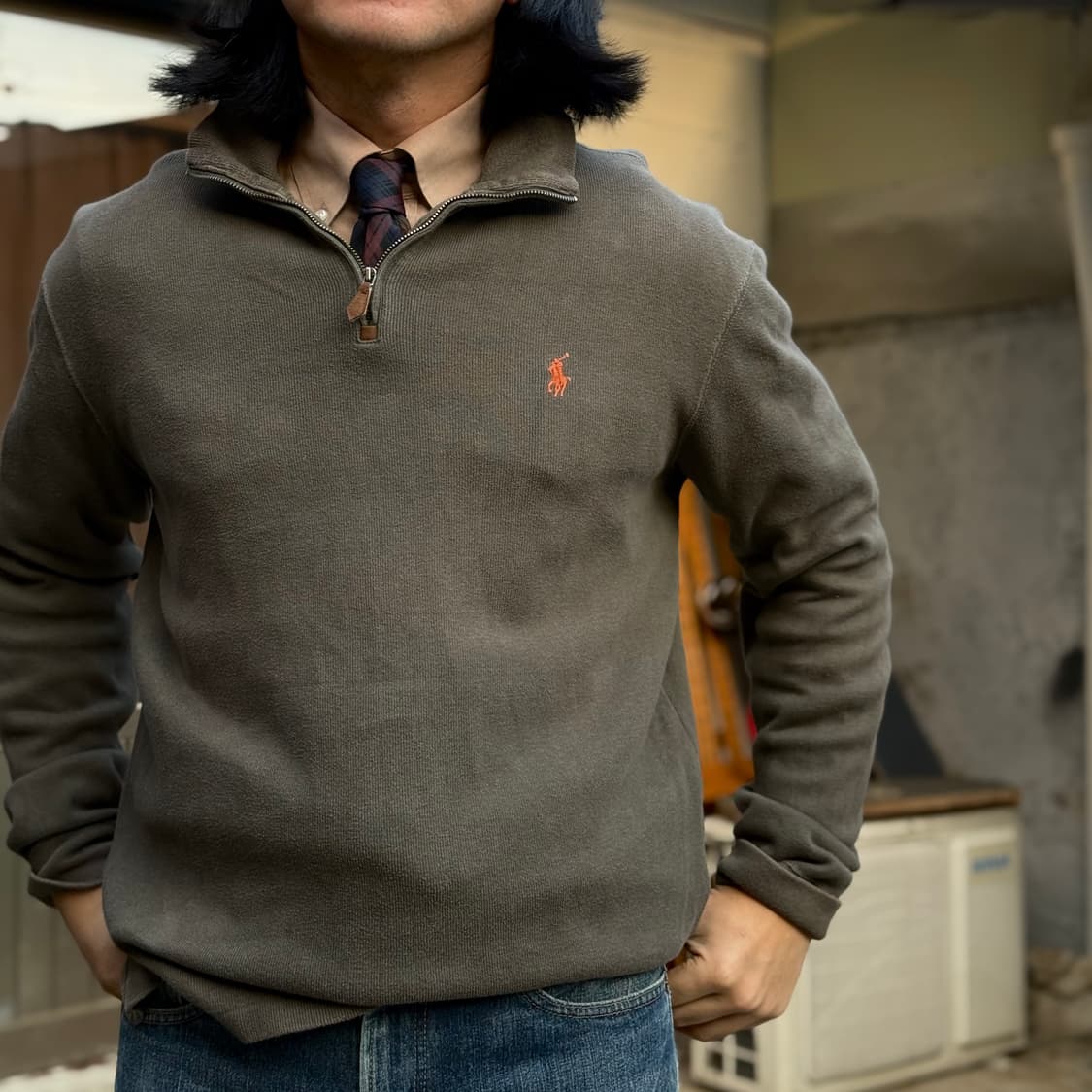90's 폴로 랄프로렌 쿼터집업 풀오버 M 상품이미지7