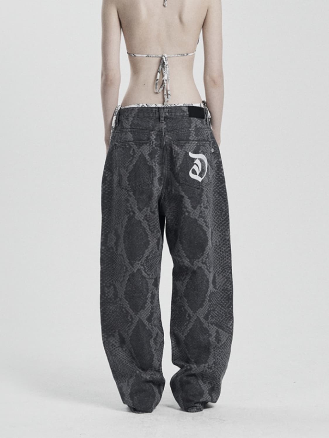 ODOR Kay python pants 상품이미지1
