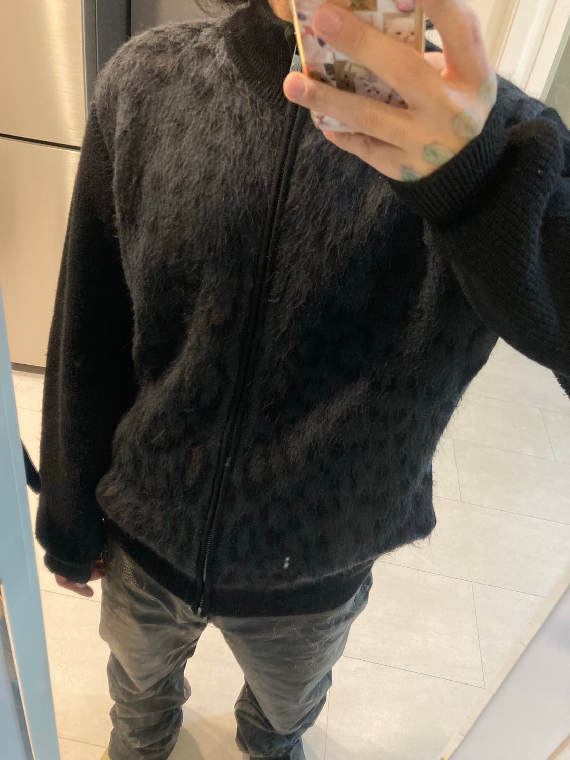 로베르토 까발리 모헤어 레오파드 집업 자켓 상품이미지2