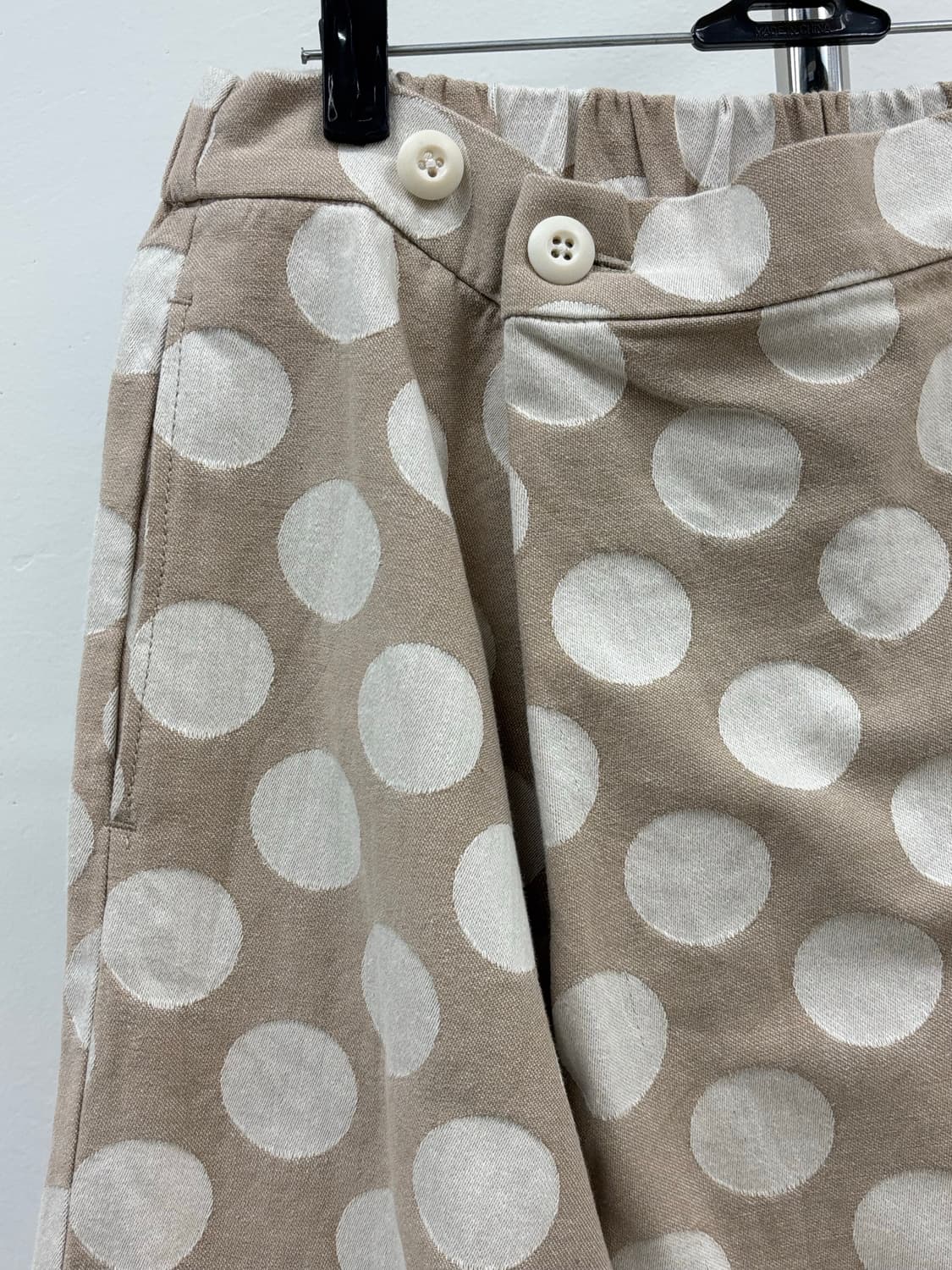 빈티지 베이지 도트 랩 스커트 상품이미지5