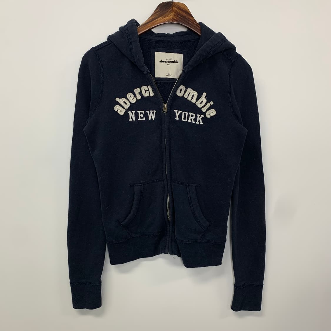 아베크롬비 y2k 와투케 네이비 딱붙 후드집업 상품이미지2