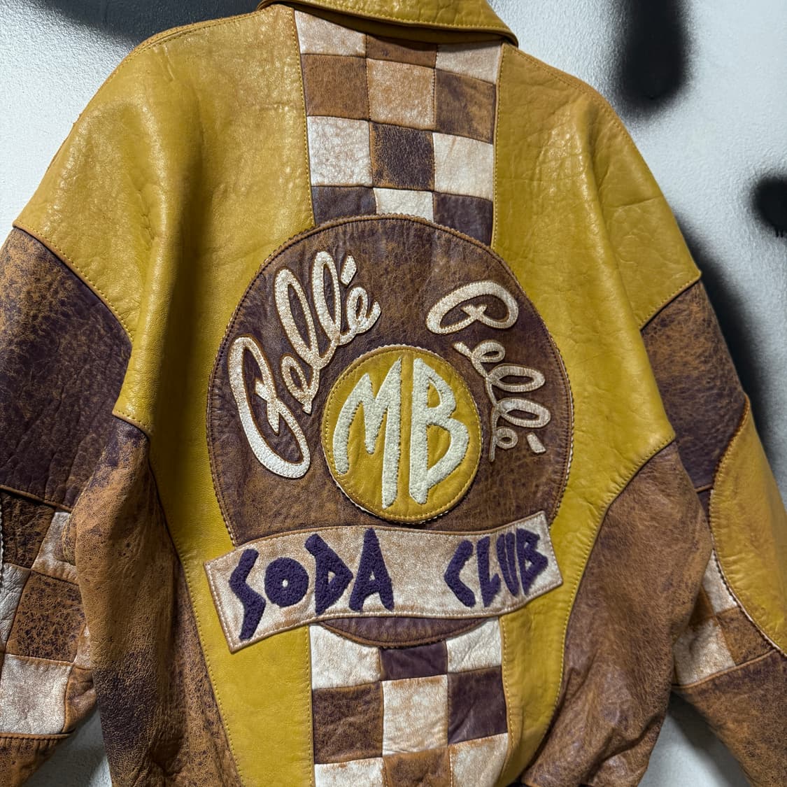 90s pelle pelle 펠레펠레 마크 뷰캐넌 양가죽 바시티 자켓 상품이미지6