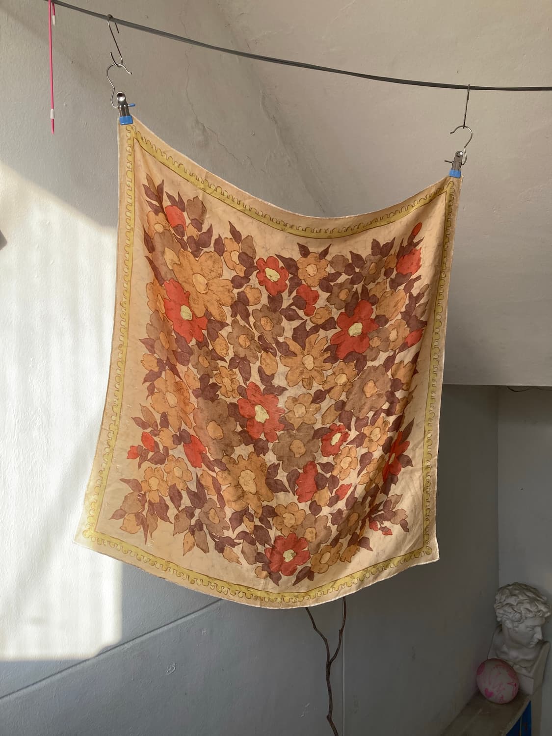 베이지 플로럴 스카프 상품이미지1