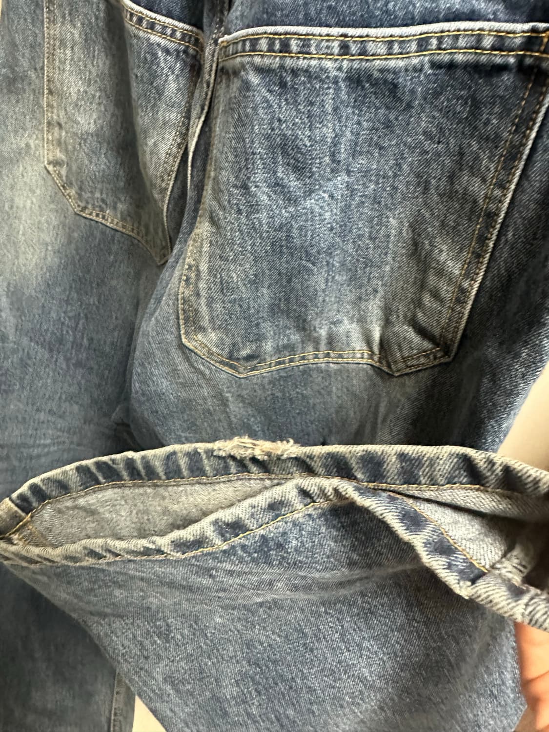 해칭룸 와이드 커브진 블루 2사이즈 상품이미지4