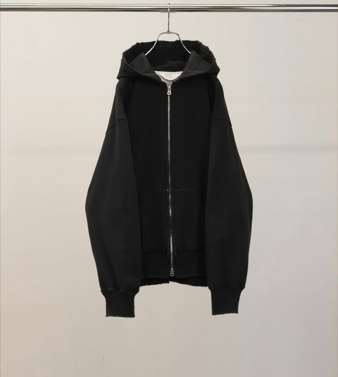 안셀름 / 26ss 빈티지 와플 집 후드 / 블랙 / 2 상품이미지1