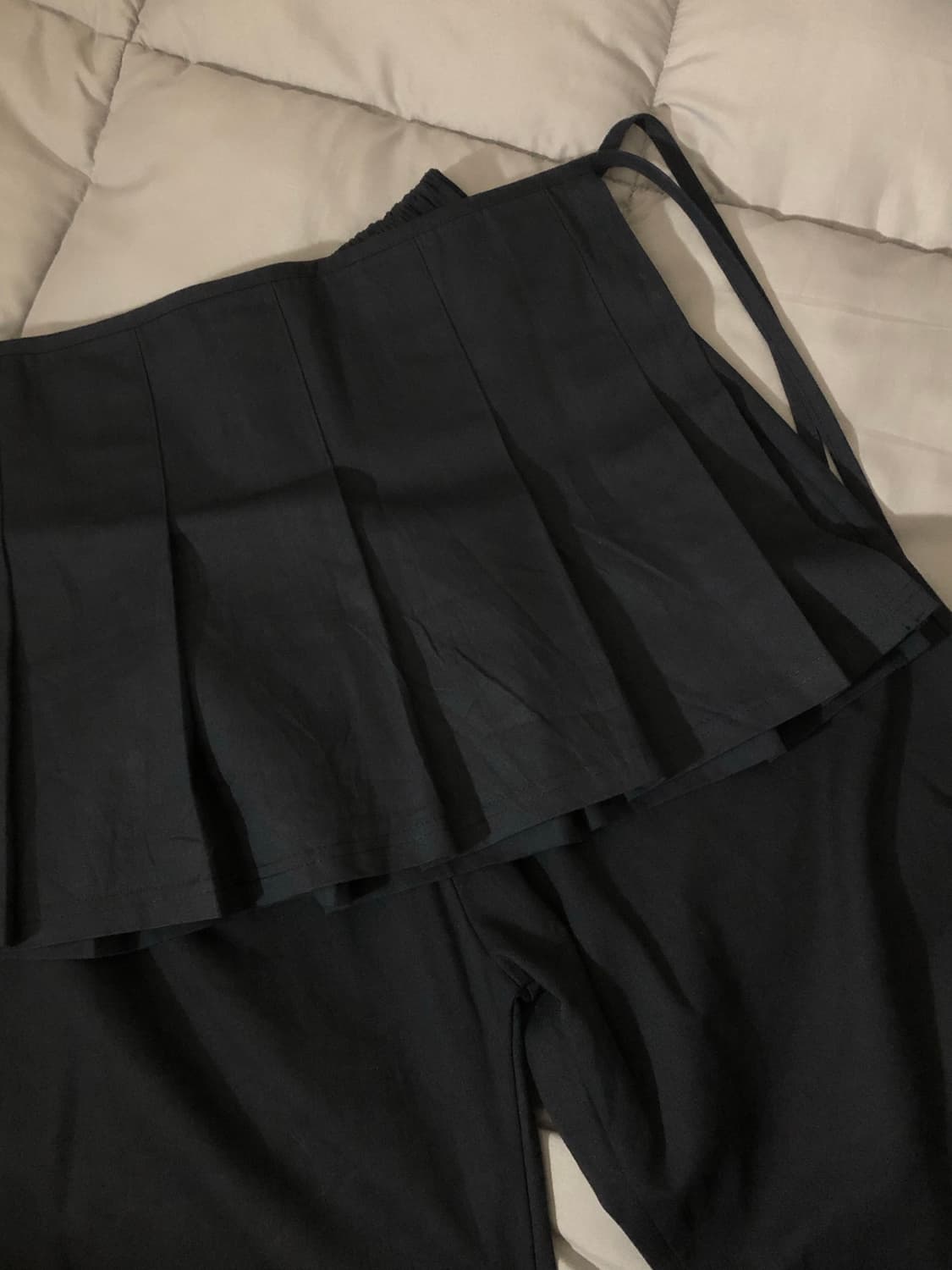 바온 밴딩 코튼 랩스커트 팬츠 네이비 상품이미지1