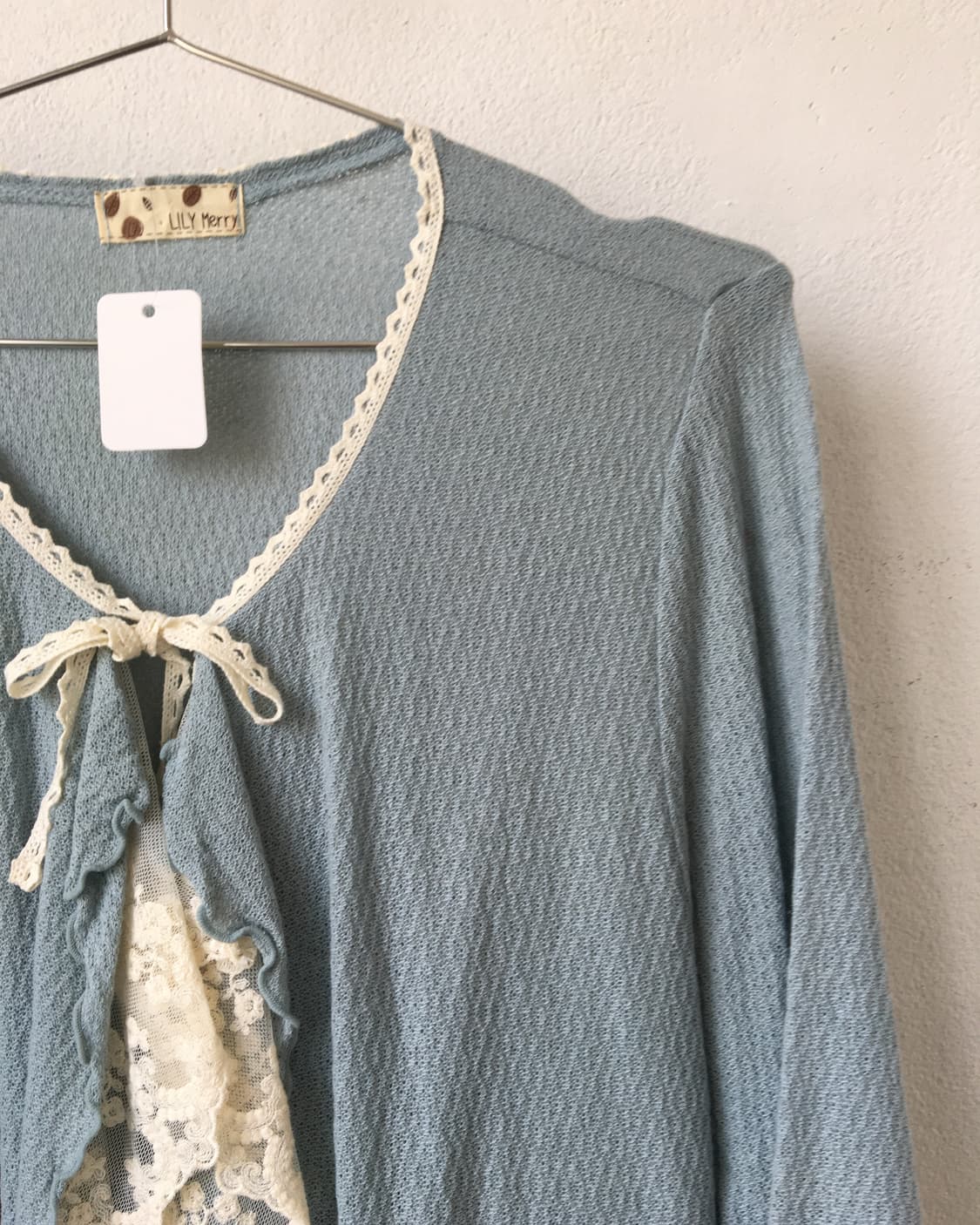 Lace trimming knit cardigan 상품이미지4