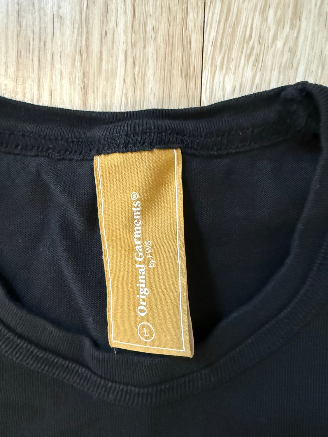 프리즘웍스 OG 더블 립 오버사이즈 티셔츠 오트밀 블랙 L 상품이미지5