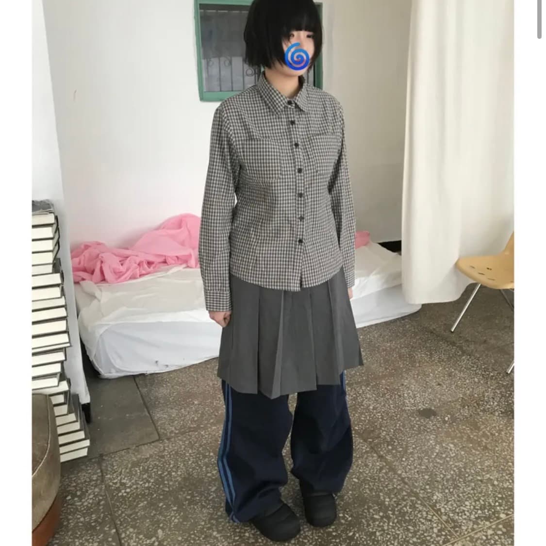 희미한 파라슈트 와이드 트랙팬츠 조거팬츠 트레이닝 팬츠 서브컬쳐 빈티지 상품이미지4